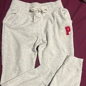 Gray Women Joggers with Red P Patch. In EUC.